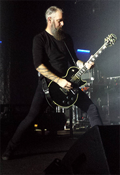 in flames
