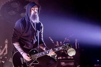 in flames