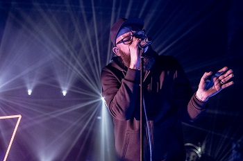 in flames