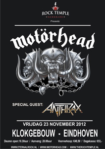 MOTÖRHEAD flyer eindhoven NEWS 2012